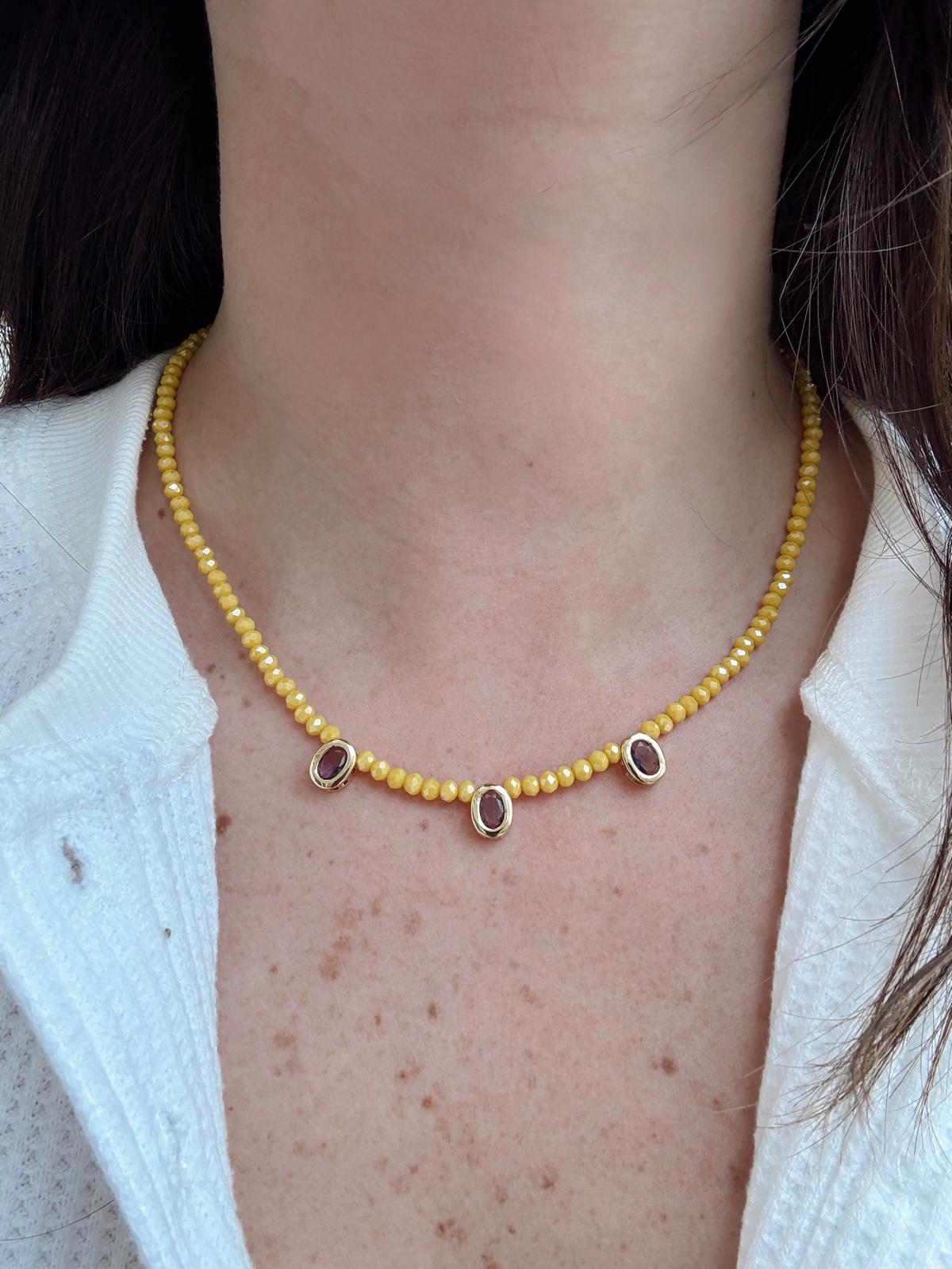 THE GOLDEN HOUR GARNET NECKLACE