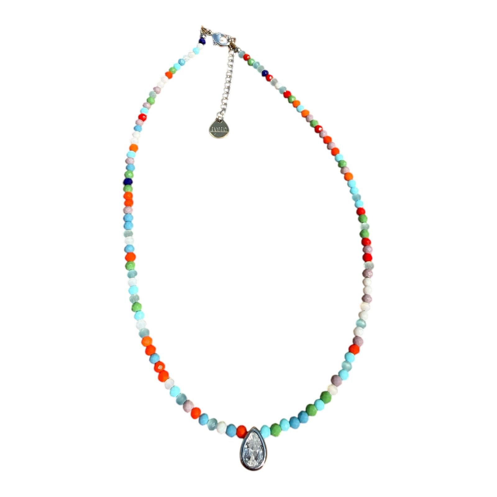 CANDY COAST BEADED SILVER NECKLACE
