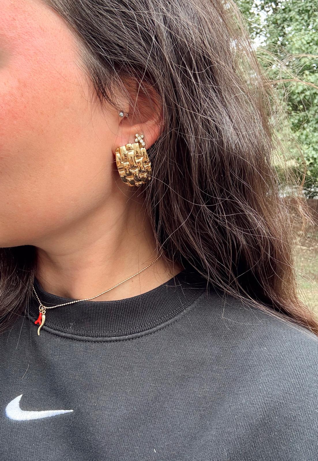 LUXE WEAVE GOLD EARRINGS