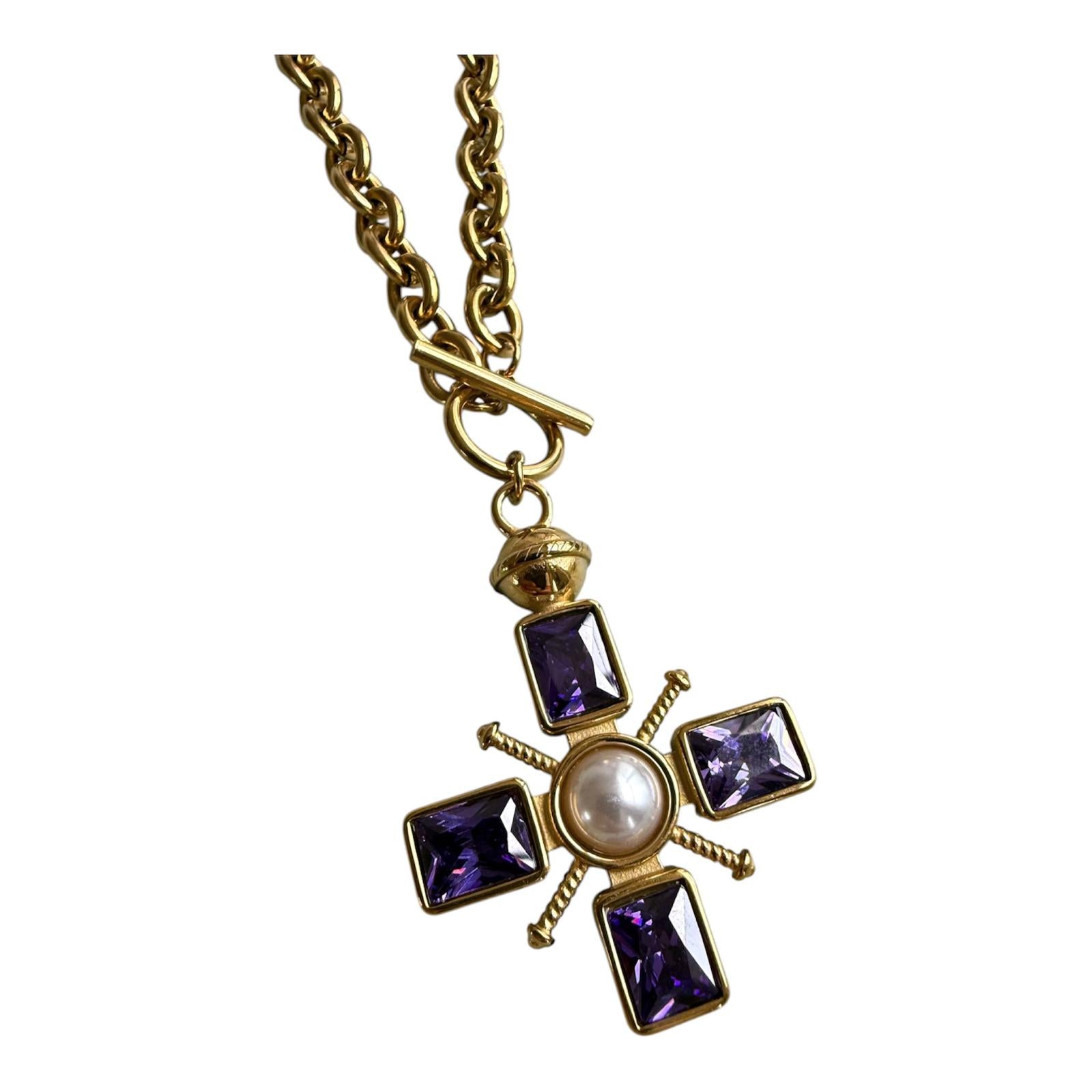 AMETHYST MAJESTY CROSS NECKLACE