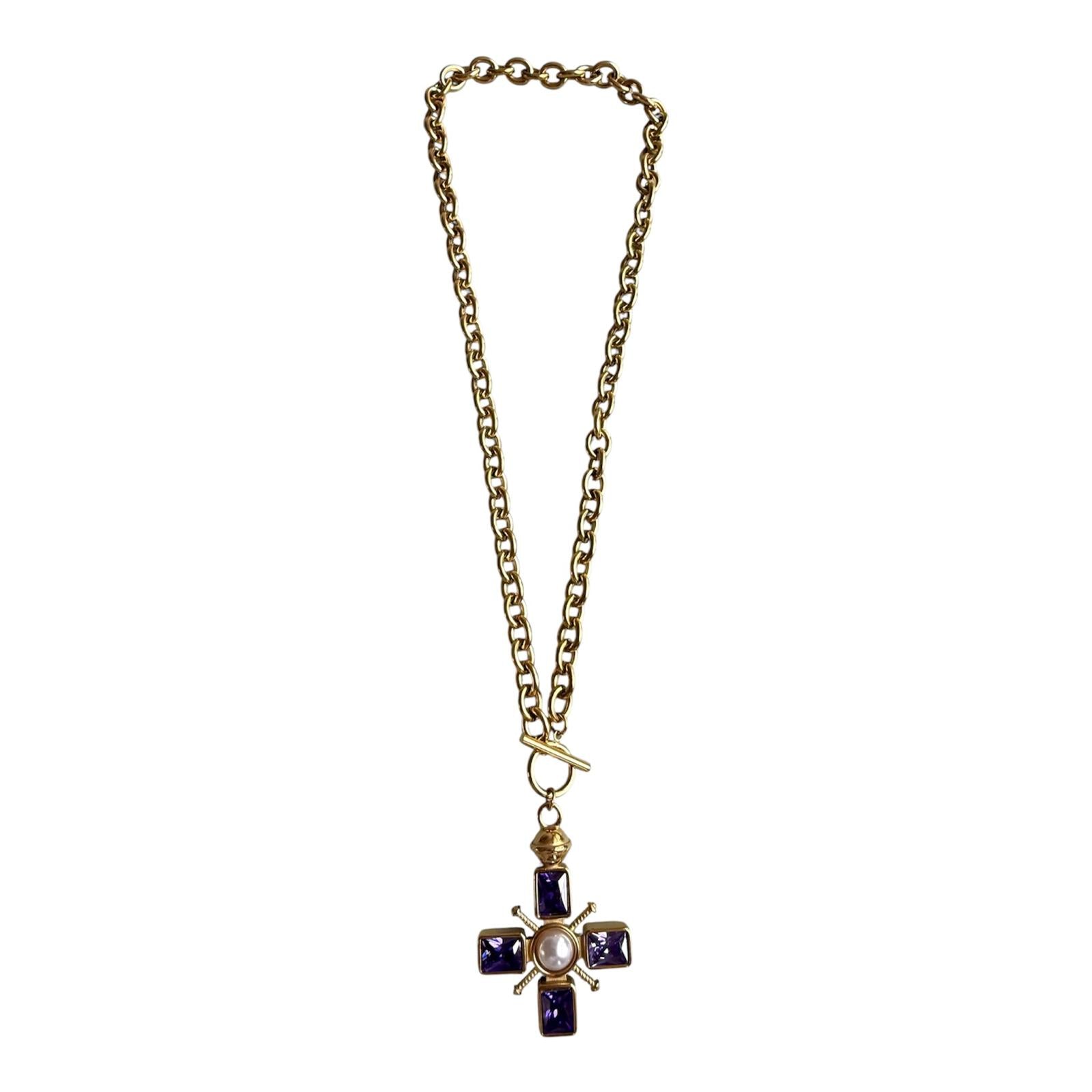 AMETHYST MAJESTY CROSS NECKLACE