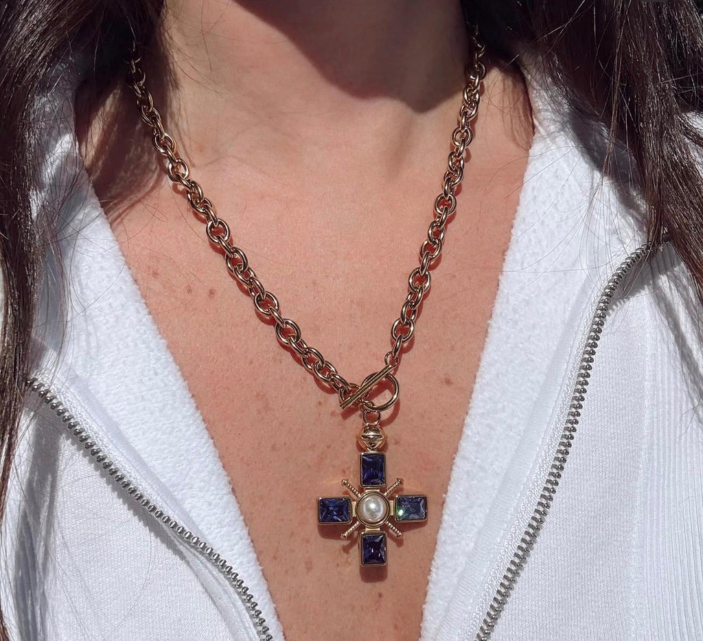 AMETHYST MAJESTY CROSS NECKLACE
