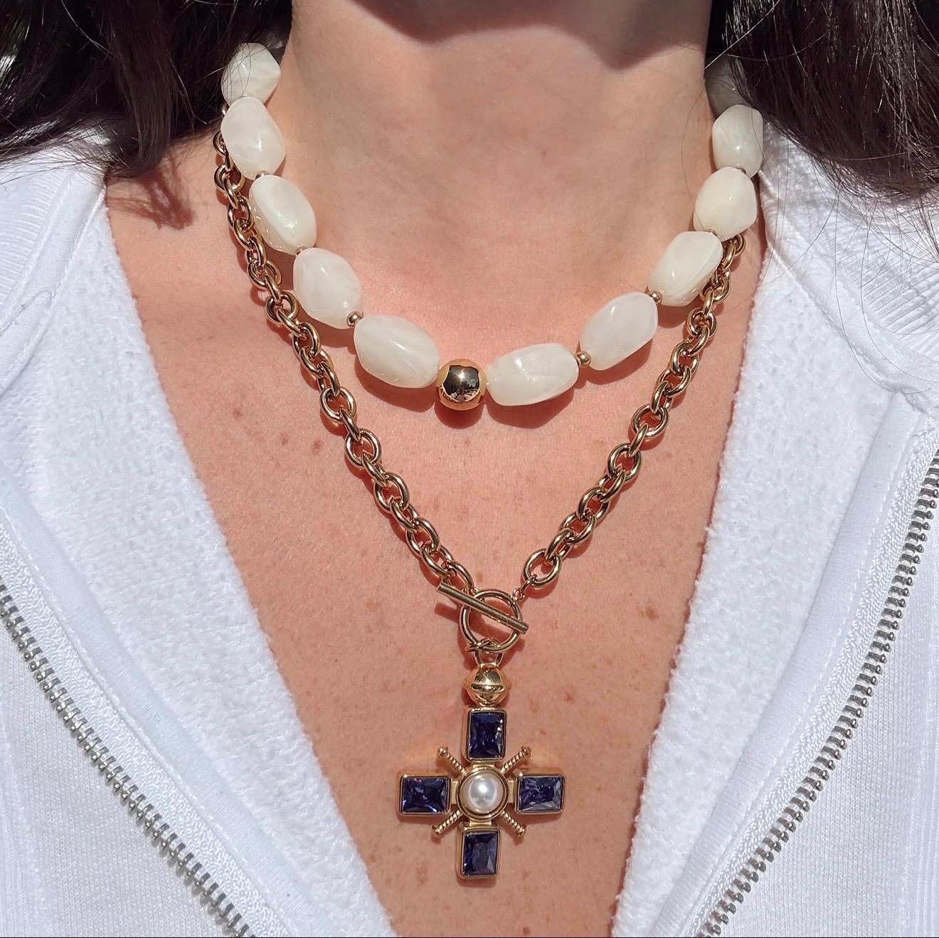 AMETHYST MAJESTY CROSS NECKLACE